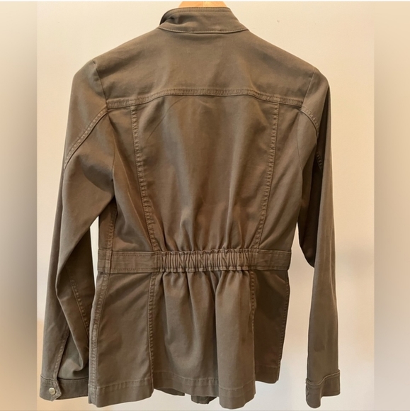 Lucky Brand Hunter Green Denim-like Blazer Small Military Jacket GUC - Picture 12 of 13